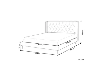 Bernie Sängram 160x200 cm - Grå/Guld - Products - Möbler - Säng - Sängram & sängstomme