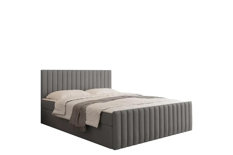 Calrosor Sängpaket Kontinentalsäng med Förvaring 160x200 cm, Grå