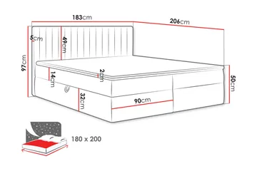 Calrosor Sängpaket Kontinentalsäng med Förvaring 180x200 cm - Grå - Products - Möbler - Säng - Komplett sängpaket