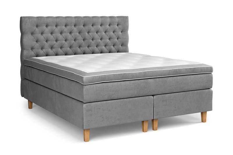 Celine Kontinentalsäng 180x200cm - Grå/Sammet - Products - Möbler - Säng - Kontinentalsäng