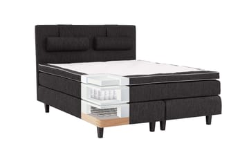 Charleston Kontinentalsäng 120x200 Fast Polyeterskum - Svart - Products - Möbler - Säng - Enkelsäng