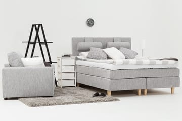 Charleston Kontinentalsäng 180x200 Fast Polyeterskum - Ljusgrå - Products - Möbler - Säng - Kontinentalsäng
