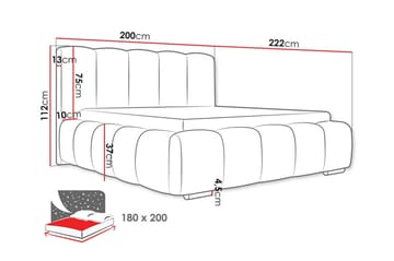 Cleaton Bubblig Sängram 180x200 cm med Förvaring HVILA Pocketresårmadrass och Bäddmadrass i Polysterskum med Tvättbar klädsel - Beige/Vit - Products - Möbler - Säng - Komplett sängpaket