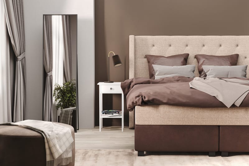 Cuba Sängpaket 160x200 med Två Bruna Kuddar, (+Fler val) Beige/Brun