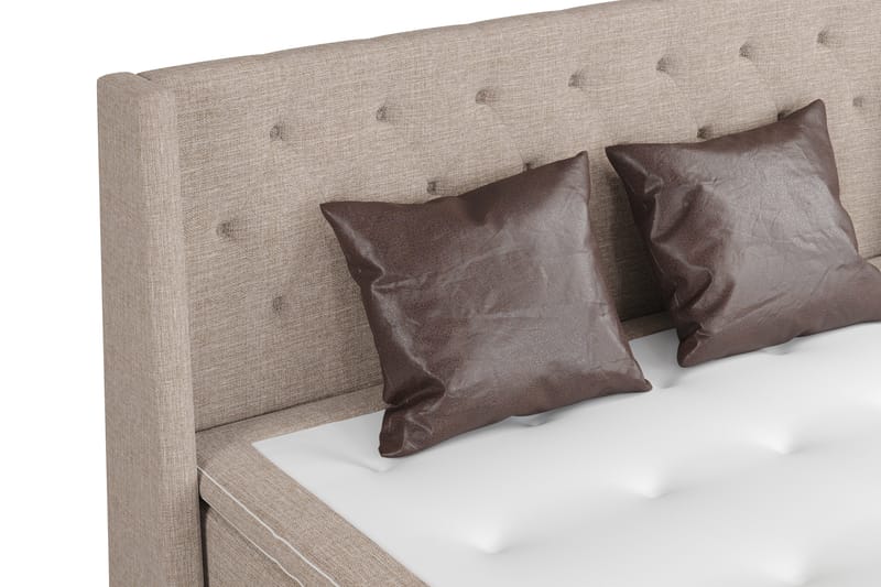 Cuba Sängpaket 210x210 med Två Bruna Kuddar - (+Fler val) Beige/Brun - Products - Möbler - Säng - Kontinentalsäng