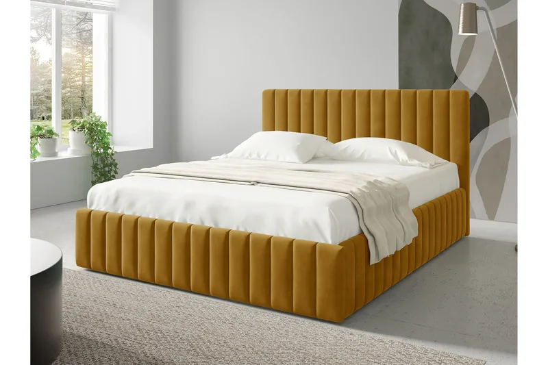Desio Förvaringssäng 180x200 cm, Gul