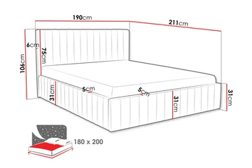 Desio Förvaringssäng 180x200 cm - Gul - Products - Möbler - Säng - Säng med förvaring