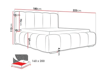 Gioia Förvaringssäng 160x200 cm - Beige - Products - Möbler - Säng - Säng med förvaring