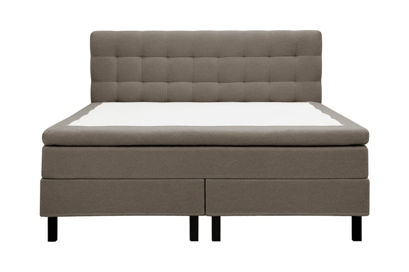 Hilton Komplett Sängpaket 160x200 cm Kontinentalsäng med rutad sänggavel - Brun / Teddy - Products - Möbler - Säng - Kontinentalsäng