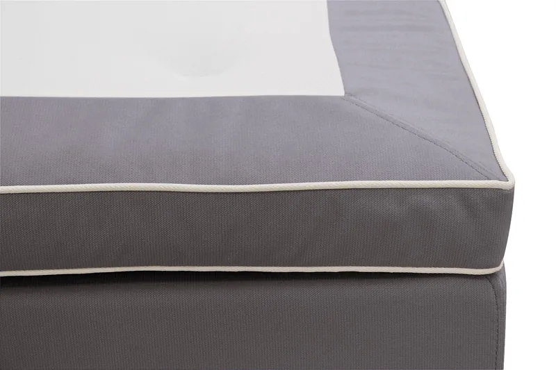 Hilton Lyx Komplett Sängpaket 160x200 cm Kontinentalsäng med knappad sänggavel i sammet - Grå / Sammet - Products - Möbler - Säng - Kontinentalsäng