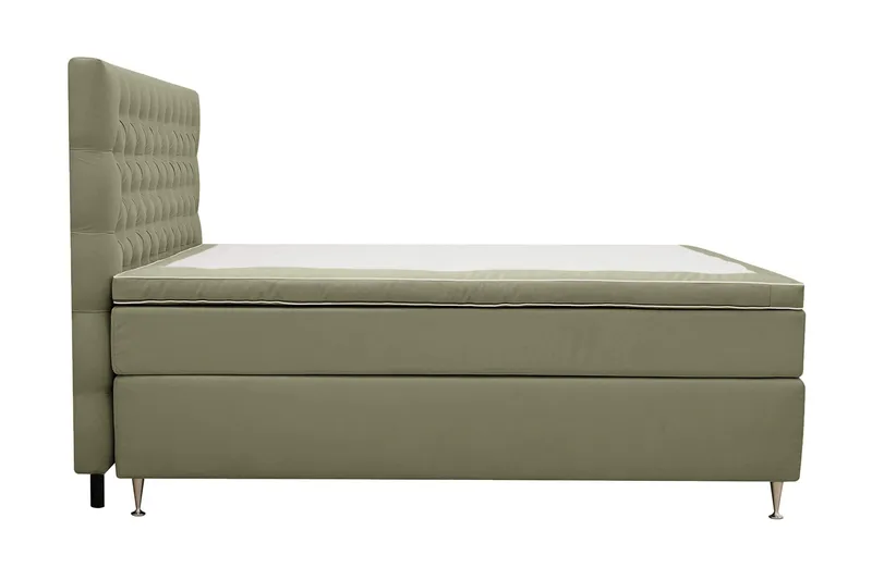 Hilton Lyx Komplett Sängpaket 160x200 cm Kontinentalsäng med knappad sänggavel i sammet - Olivgrön / Sammet - Products - Möbler - Säng - Kontinentalsäng