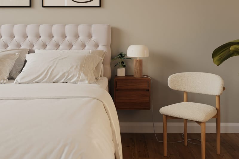 Hilton Lyx Komplett Sängpaket 180x200 cm Kontinentalsäng med knappad sänggavel i sammet - Beige - Products - Möbler - Säng - Kontinentalsäng