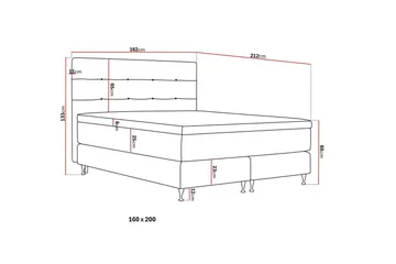 Hilton Premium Komplett Sängpaket 160x200 cm Kontinentalsäng med Sänggavel - Ljusbeige Tyg - Products - Möbler - Säng - Kontinentalsäng