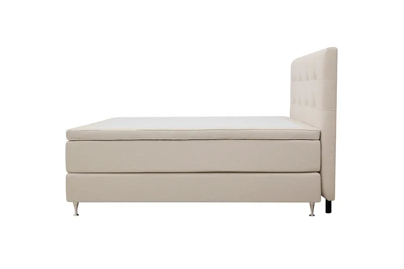 Hilton Premium Komplett Sängpaket 180x200 cm Kontinentalsäng med Sänggavel - Ljusbeige Bouclé - Products - Möbler - Säng - Kontinentalsäng
