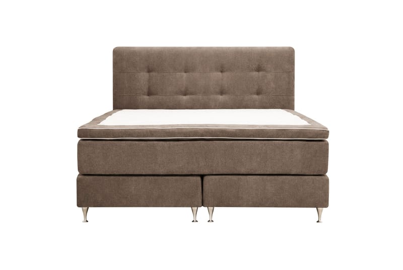 Hilton Premium Komplett Sängpaket 180x200 cm Kontinentalsäng med Sänggavel, Brun Tyg