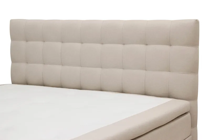 HVILA Classic Komplett Sängpaket 160x200 cm Kontinentalsäng med rutad sänggavel - Beige - Products - Möbler - Säng - Komplett sängpaket