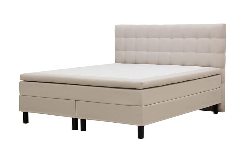 HVILA Classic Komplett Sängpaket 160x200 cm Kontinentalsäng med rutad sänggavel - Beige - Products - Möbler - Säng - Komplett sängpaket