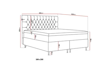 HVILA Lyx Komplett Sängpaket 160x200 cm Kontinentalsäng med knappad sänggavel i sammet - Ljusgrå / Sammet - Products - Möbler - Säng - Kontinentalsäng