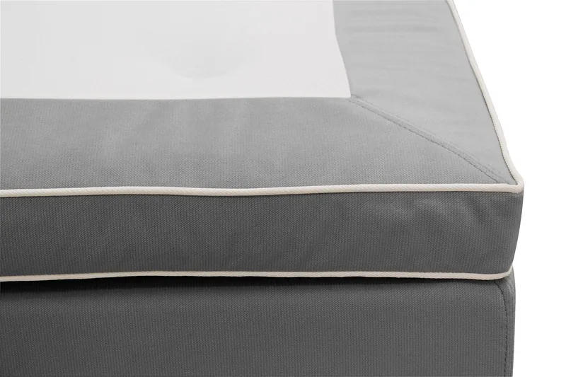 HVILA Lyx Komplett Sängpaket 160x200 cm Kontinentalsäng med knappad sänggavel i sammet - Ljusgrå / Sammet - Products - Möbler - Säng - Kontinentalsäng