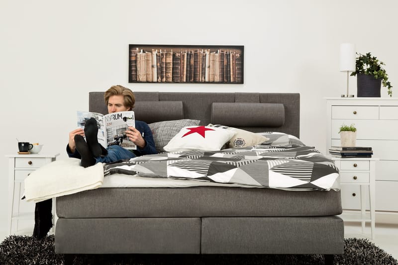 James Kontinentalsäng 180 cm - Grå - Products - Möbler - Säng - Kontinentalsäng