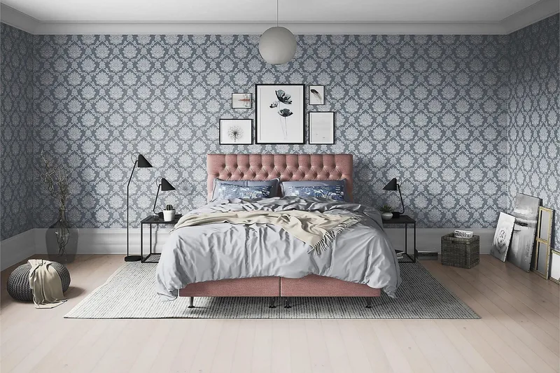 Joluma Sängpaket Fast 140x200 cm - (+Fler val) 140x200 cm Mörkrosa - Products - Möbler - Säng - Kontinentalsäng