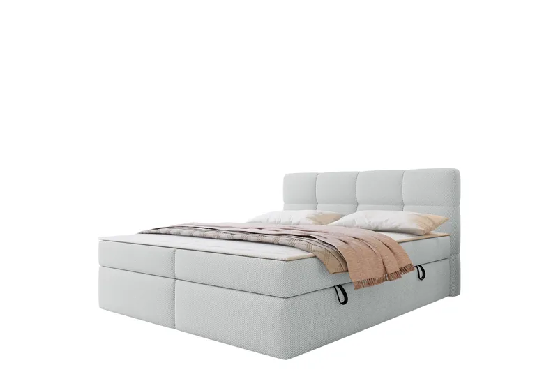 Leckersbo Komplett Sängpaket Kontinentalsäng med förvaring 140x200 cm - Ljusgrå - Products - Möbler - Säng - Komplett sängpaket
