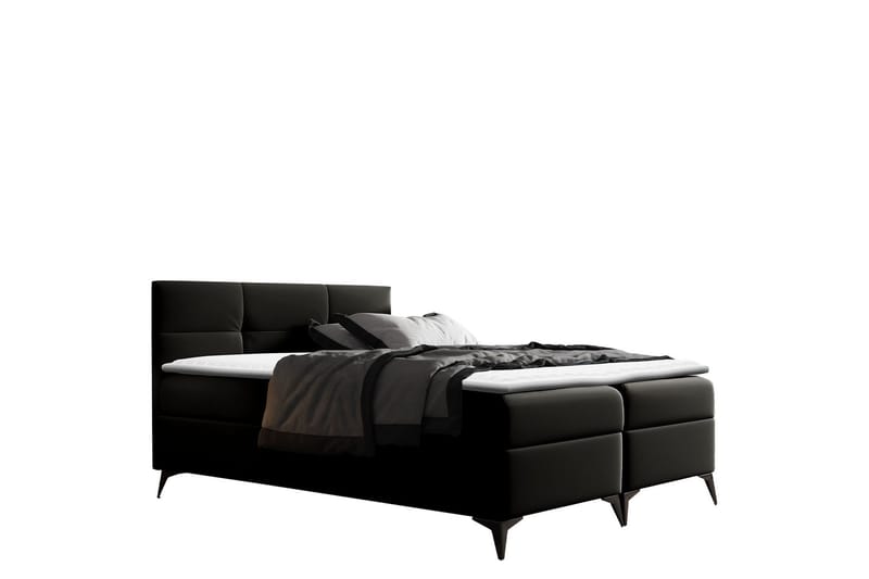 Leckersbo Komplett Sängpaket Kontinentalsäng med förvaring 180x200 cm, Svart