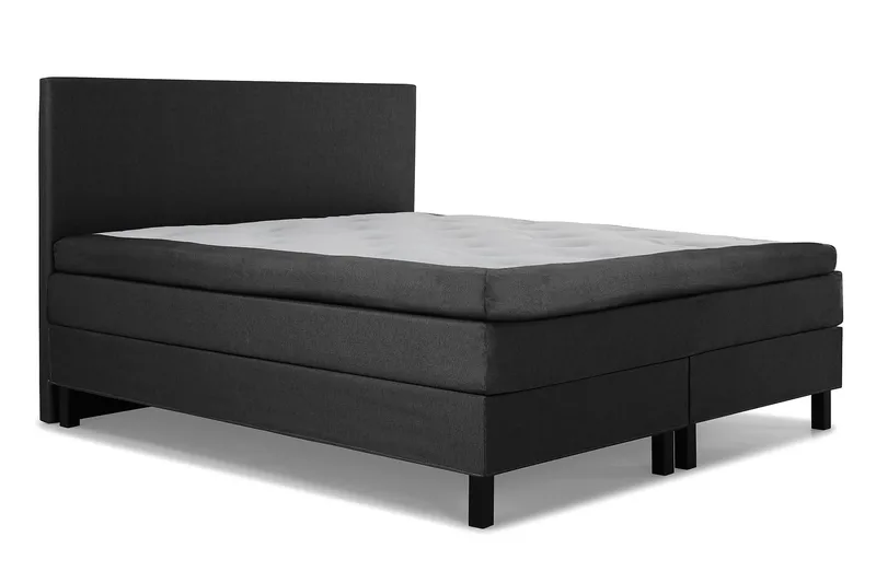 Lucky Komplett Sängpaket 160x200 Latex Slät - Svart/Grå - Products - Möbler - Säng - Kontinentalsäng