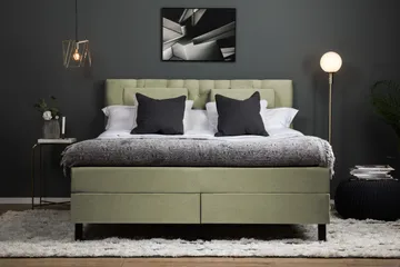 Lucky Komplett Sängpaket 160x200 Polyeter Diamant Sänggavel - Nackkudde Stor Grön - Products - Möbler - Säng - Kontinentalsäng