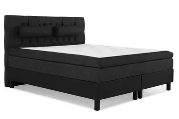 Lucky Komplett Sängpaket 180x200 Latex Diamant - Nackkudde Stor Svart/Grå/PU - Products - Möbler - Säng - Kontinentalsäng