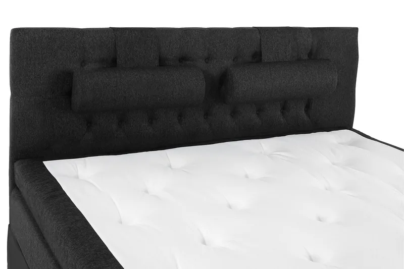 Lucky Komplett Sängpaket 180x200 Latex Diamant - Nackkudde Stor Svart/Grå/PU - Products - Möbler - Säng - Kontinentalsäng