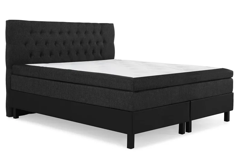 Lucky Komplett Sängpaket 180x200 Latex Diamant - Svart/Grå/PU - Products - Möbler - Säng - Kontinentalsäng