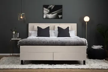 Lucky Komplett Sängpaket 180x200 Memory Slät Sänggavel - Nackkudde Stor Beige - Products - Möbler - Säng - Kontinentalsäng
