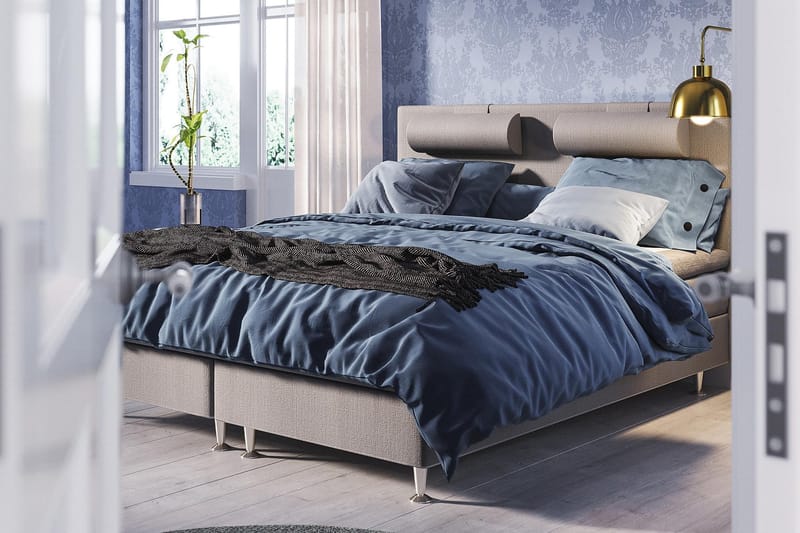Meja Kontinentalsäng 140x200 - Ljusgrå - Products - Möbler - Säng - Kontinentalsäng