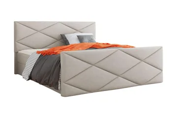 Milano Kontinentalsäng 140x200 cm med Sänggavel - Beige - Products - Möbler - Säng - Säng med förvaring