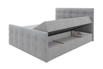 Milano Kontinentalsäng 140x200 cm med Sänggavel  Svart - Svart - Products - Möbler - Säng - Säng med förvaring