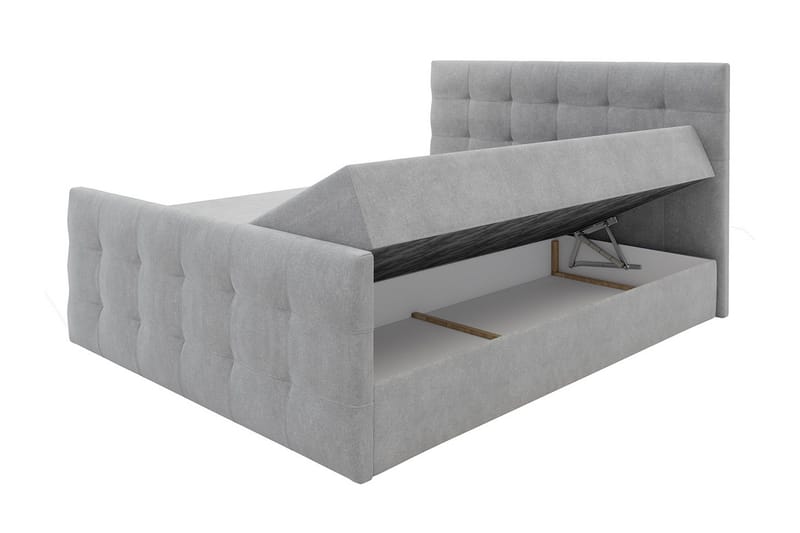 Milano Kontinentalsäng 160x200 cm med Sänggavel - Ljusgrå - Products - Möbler - Säng - Säng med förvaring