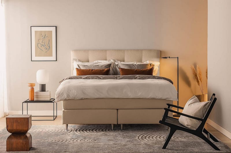 Oslo Lyx Kontinentalsäng Boucle 180x200 - Beige - Products - Möbler - Säng - Kontinentalsäng
