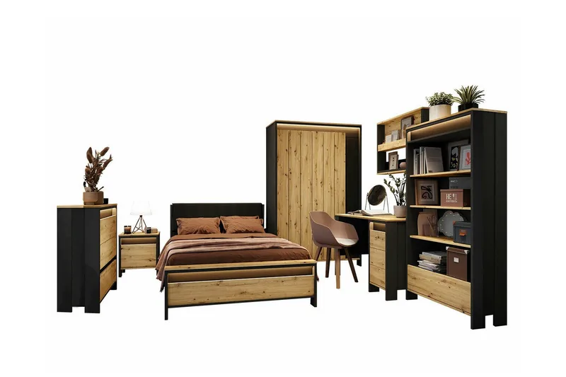 Rathmore Möbelset För Sovrum, Svart