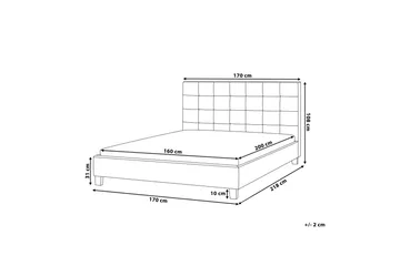Rochelle Dubbelsäng 160200 cm  Grå - Grå - Products - Möbler - Säng - Dubbelsäng