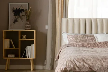 Rakel Sänggavel 120cm - Beige/Sammet - Products - Möbler - Säng - Sängtillbehör & sänggavel - Sänggavel