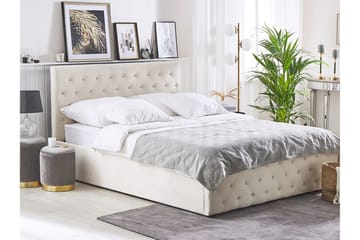 Saleux Förvaringssäng 140x200 cm - Sammet/Beige - Products - Möbler - Säng - Säng med förvaring