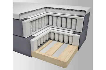 Select No 3 Komplett Sängpaket 140x200 Fast - Mörkgrå/Metall - Products - Möbler - Säng - Kontinentalsäng