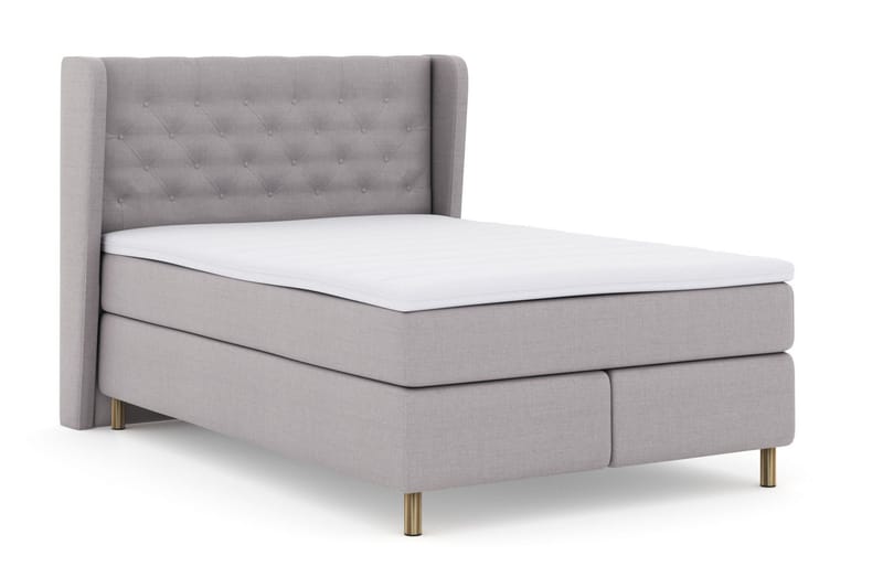 Select No 3 Komplett Sängpaket 140x200 Fast/Medium - Ljusgrå/Koppar - Products - Möbler - Säng - Kontinentalsäng