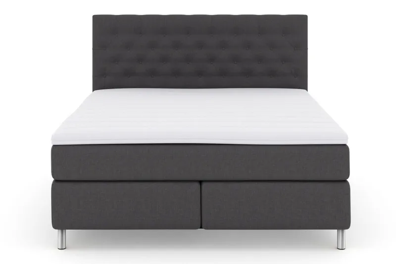 Select No 3 Kontinentalsäng 210x210 Fast, Mörkgrå/Metall