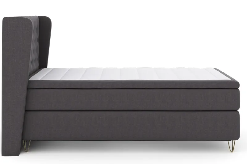 Select No 4 Komplett Sängpaket 120x200 Fast - Mörkgrå/Metall V-form - Products - Möbler - Säng - Enkelsäng