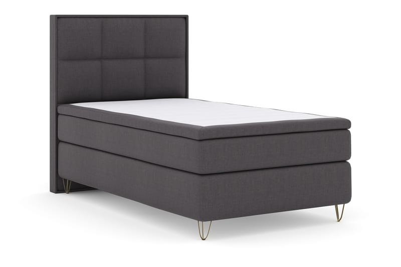 Select No 4 Komplett Sängpaket 120x200 Fast - Mörkgrå/Metall V-form - Products - Möbler - Säng - Enkelsäng