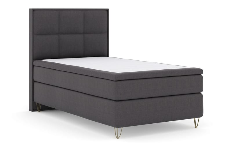Select No 4 Komplett Sängpaket 120x200 Medium - Mörkgrå/Metall V-form - Products - Möbler - Säng - Enkelsäng