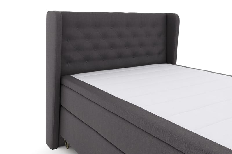 Select No 4 Komplett Sängpaket 140x200 Fast - Mörkgrå/Metall V-form - Products - Möbler - Säng - Kontinentalsäng