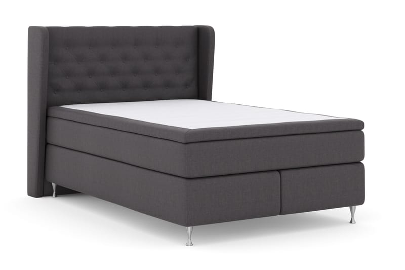 Select No 4 Komplett Sängpaket 140x200 Fast - Mörkgrå/Silver - Products - Möbler - Säng - Kontinentalsäng